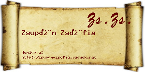 Zsupán Zsófia névjegykártya