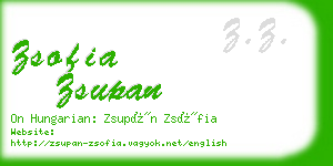 zsofia zsupan business card